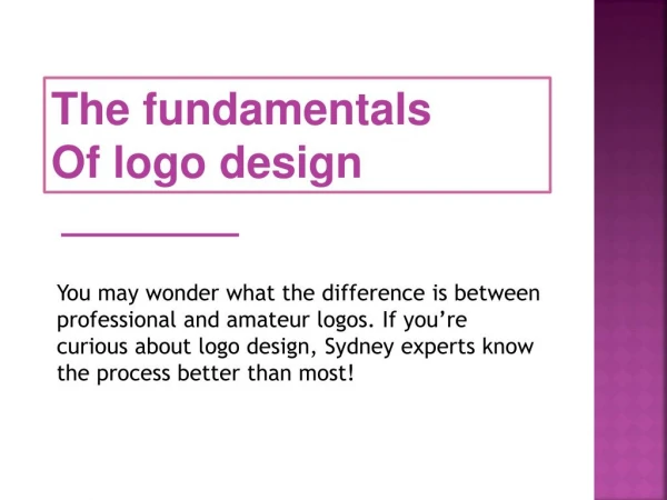 The Fundamentals of Logo Design