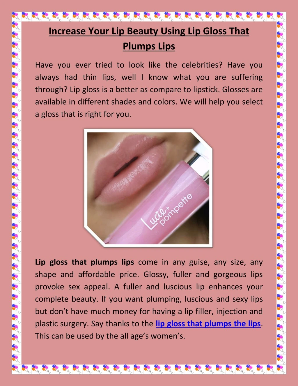 increase your lip beauty using lip gloss that