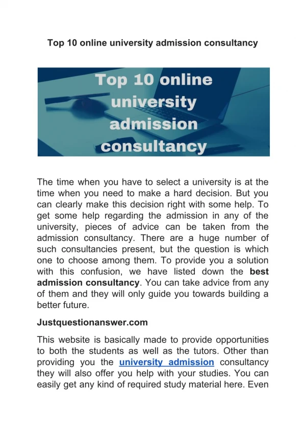 Continue reading Top 10 online university admission consultancy