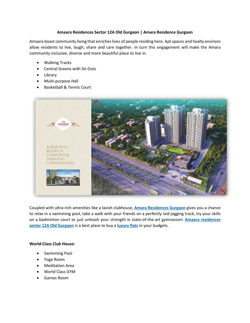 amaara residences sector 12a old gurgaon amara