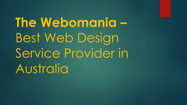 Build your own website from the Web Design Agency in Australia â€“ The Webomania