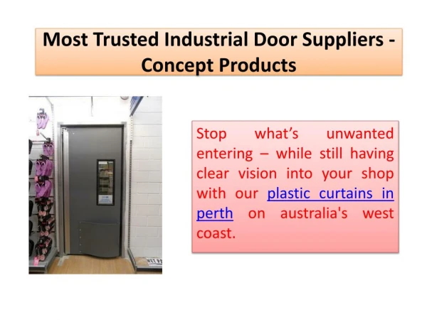 Most Trusted Industrial Door Suppliers - Concept Products