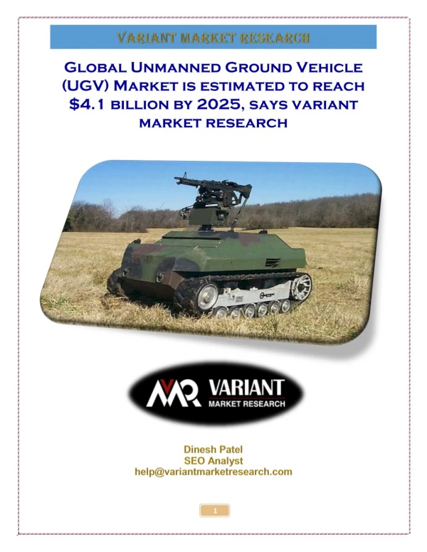 Global Unmanned Ground Vehicle (UGV) Market