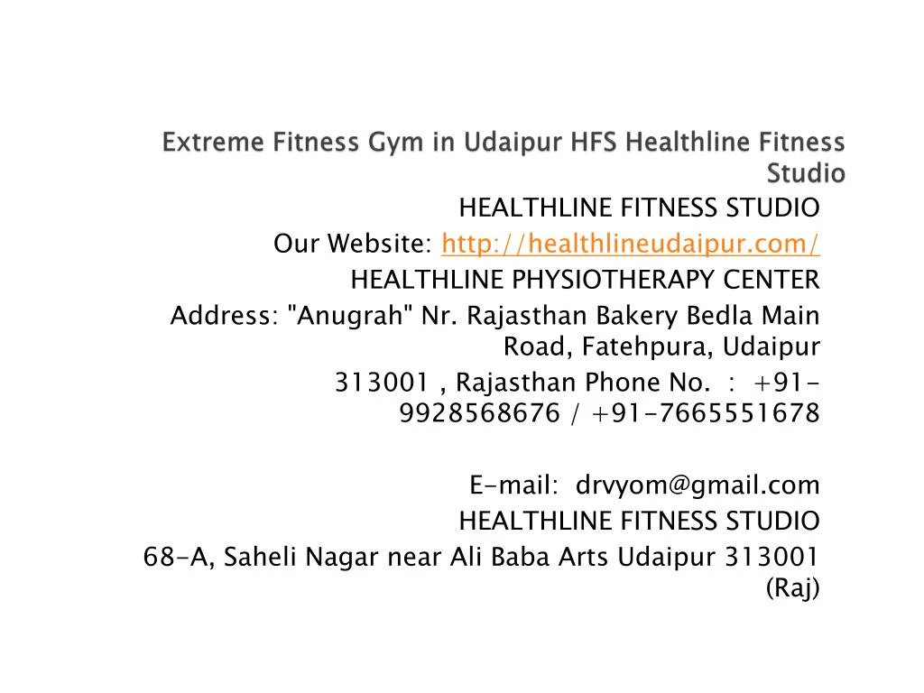 extreme fitness gym in udaipur hfs healthline fitness studio