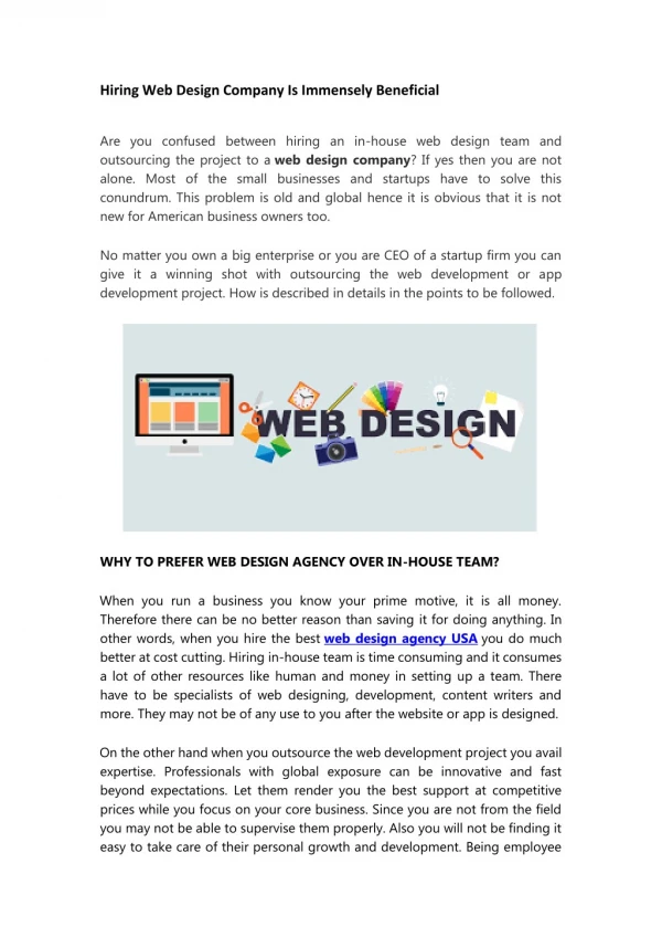 Hiring Web Design Company Is ImmenselyÂ Beneficial