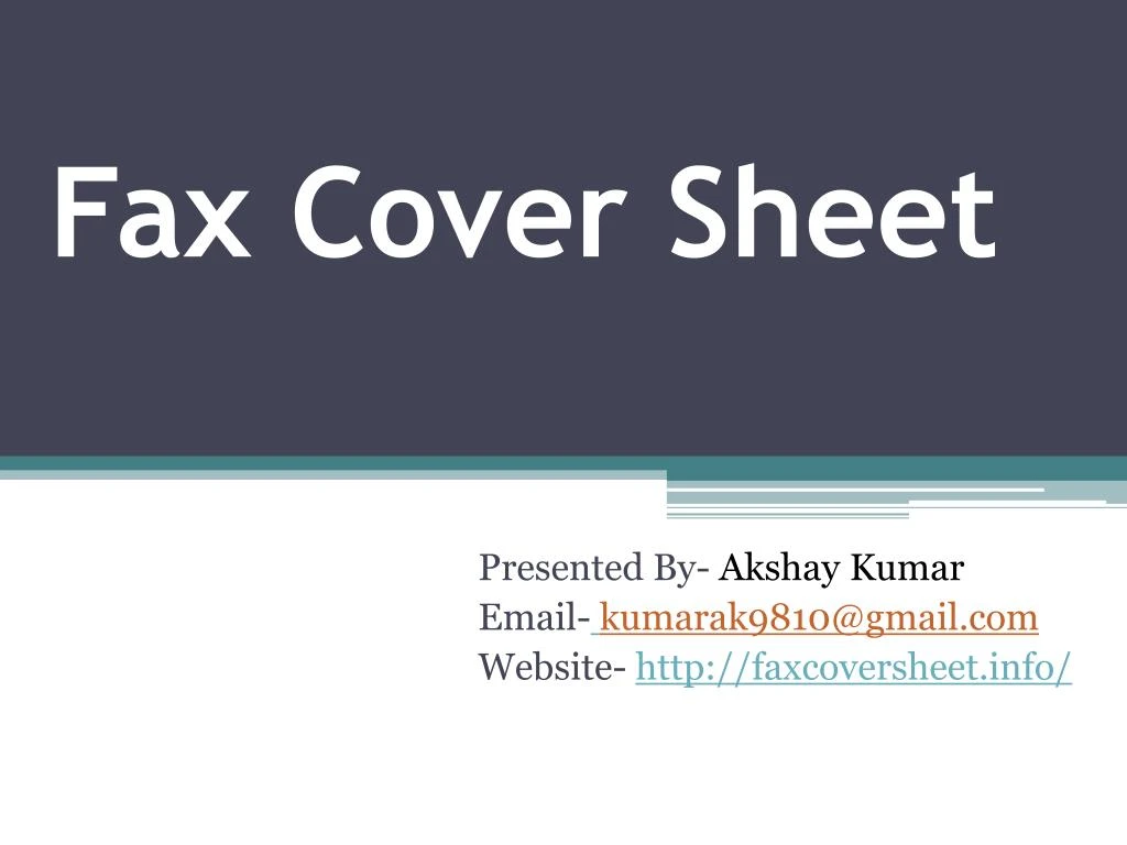 fax cover sheet