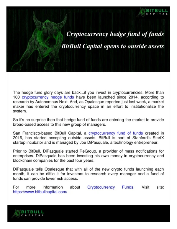 Cryptocurrency Hedge Fund
