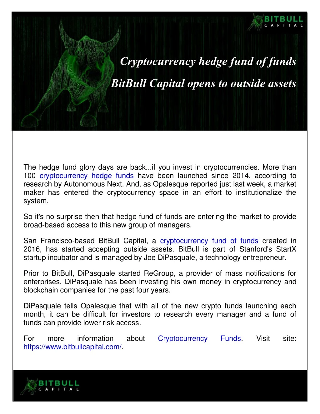 cryptocurrency hedge fund of funds