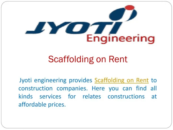 Scaffolding on Rent