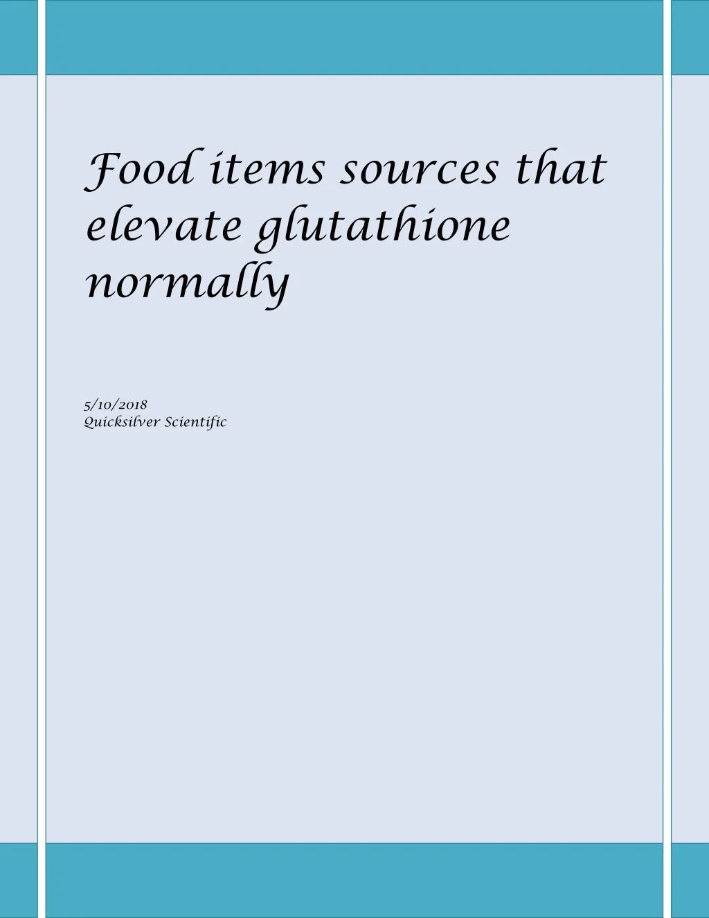 food items sources that elevate glutathione