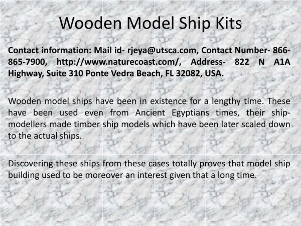 Wooden Model Ship Kits