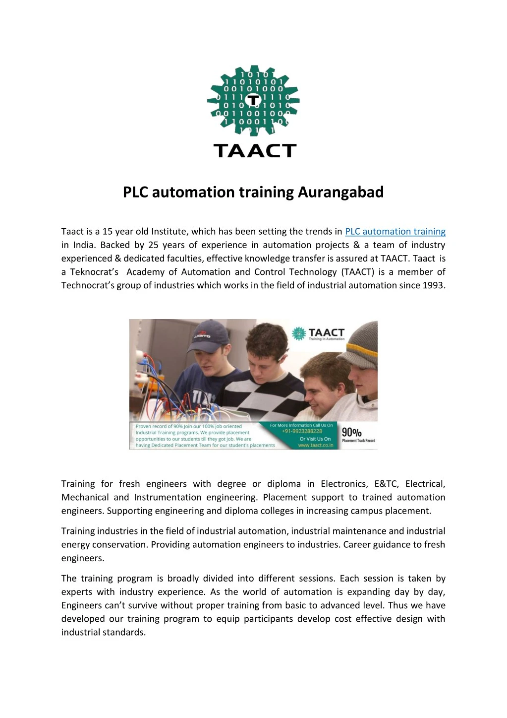plc automation training aurangabad