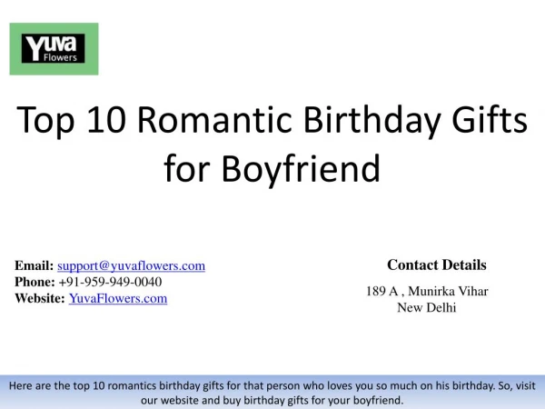 Top 10 Romantic Birthday Gifts for Boyfriend