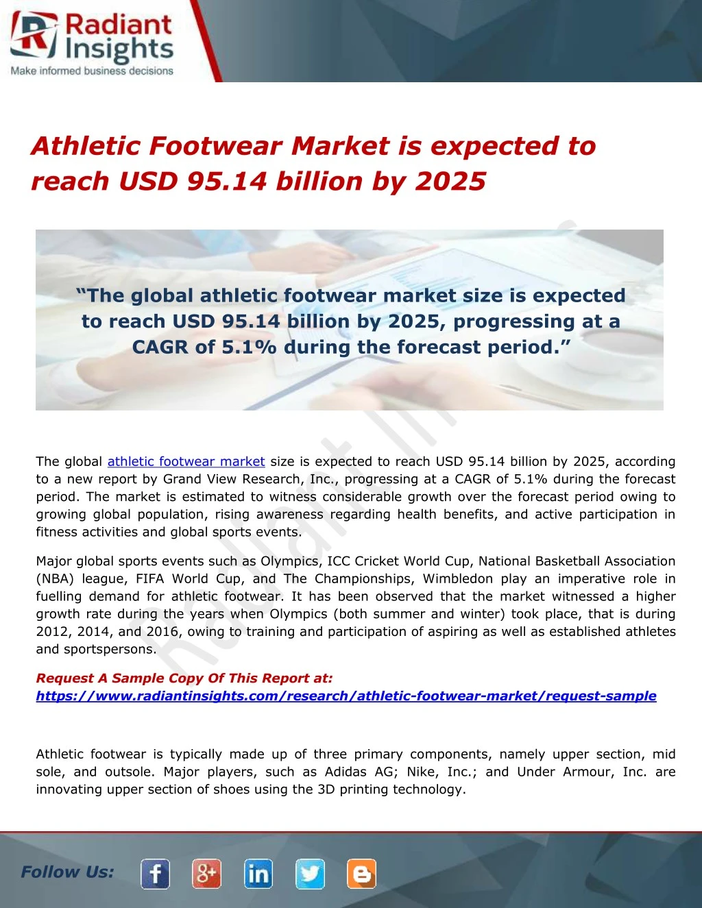 athletic footwear market is expected to reach