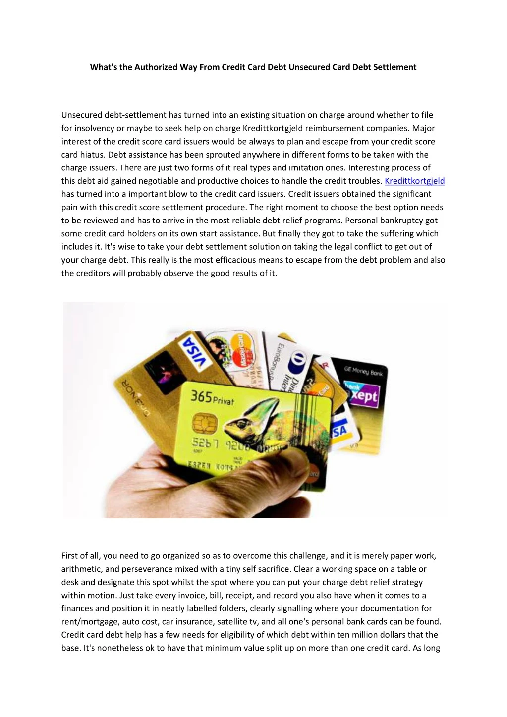 what s the authorized way from credit card debt