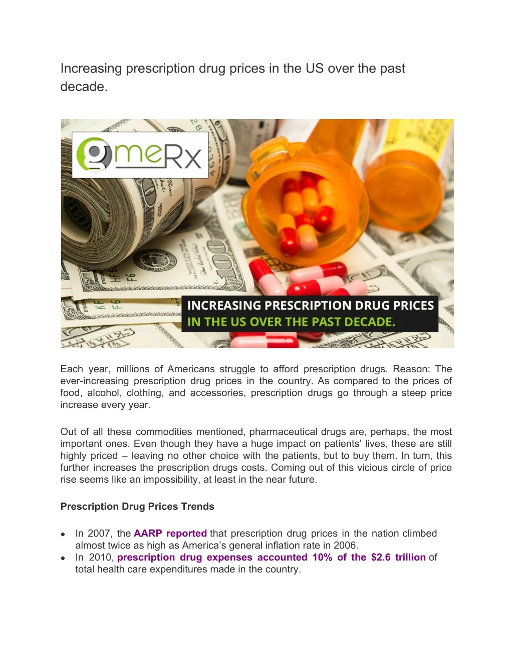 increasing prescription drug prices