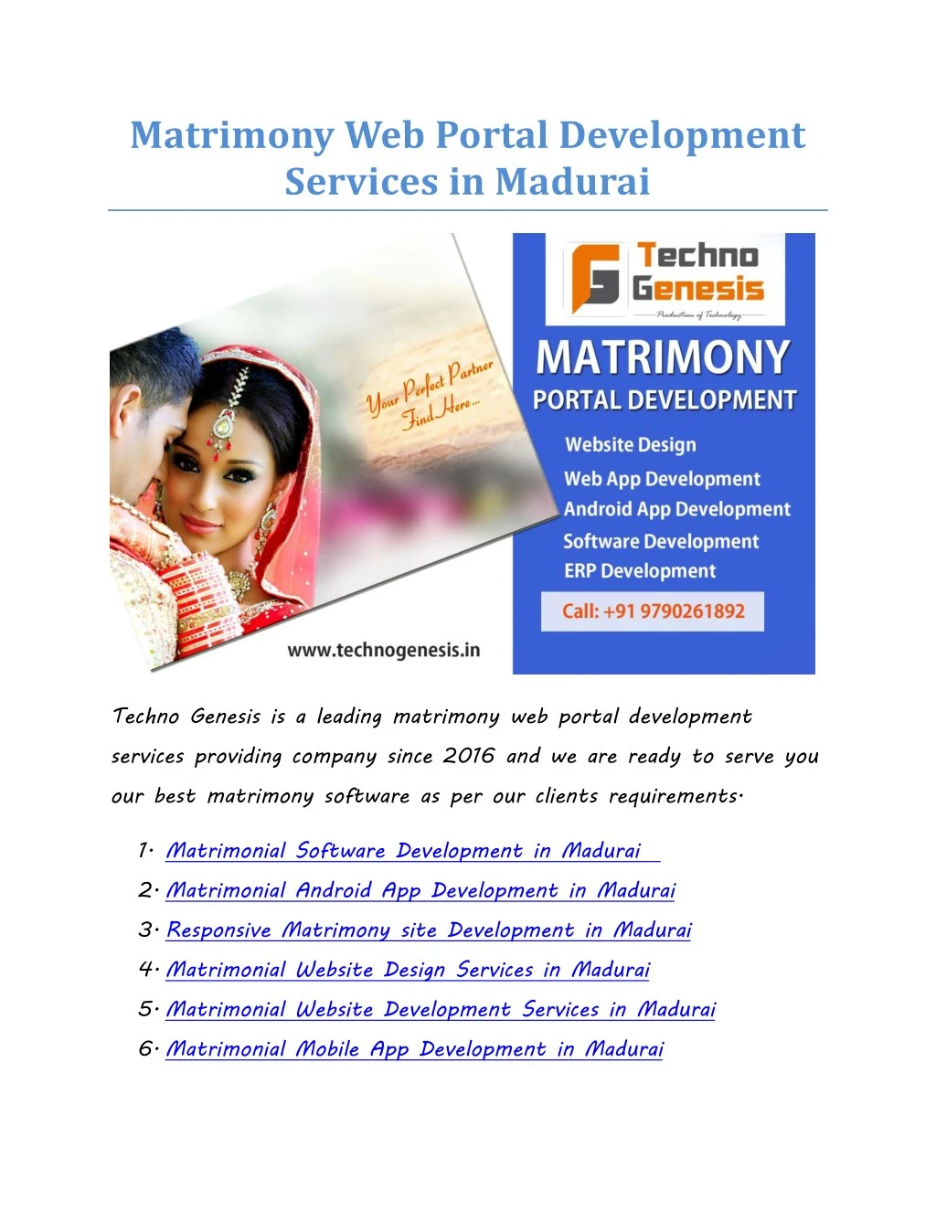 matrimony web portal development services