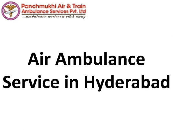 Fast Air Ambulance Service in Hyderabad with patient