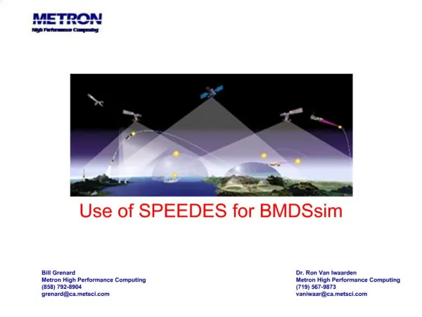 Use of SPEEDES for BMDSsim