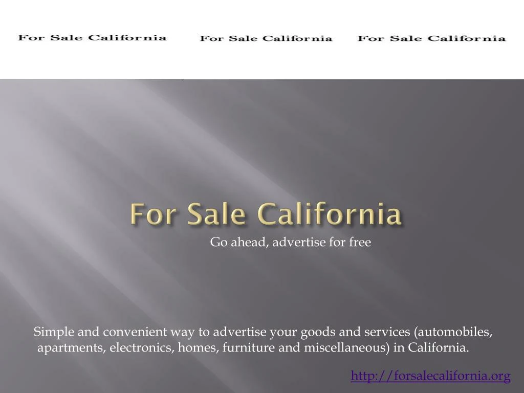 for sale california