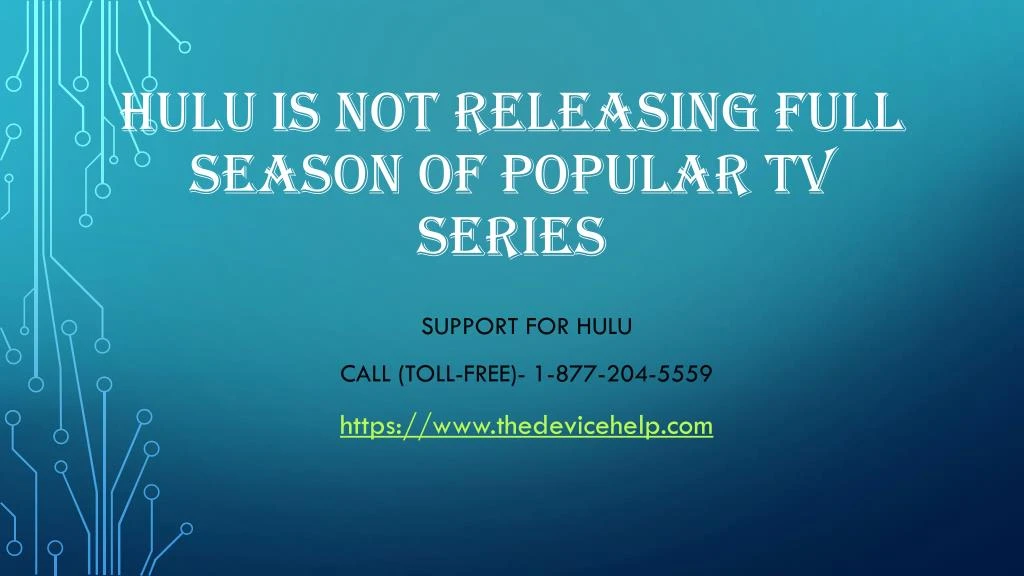 hulu is not releasing full season of popular tv series