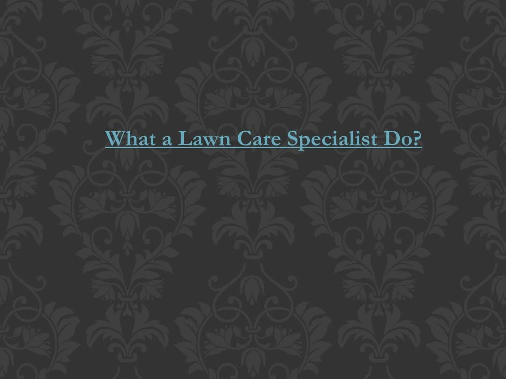 what a lawn care specialist do