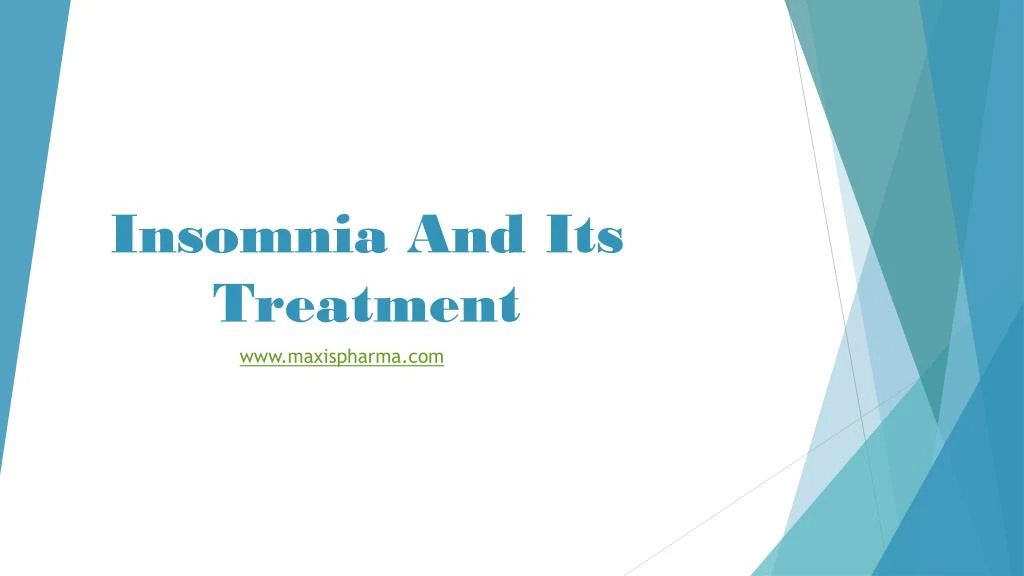 insomnia and its treatment