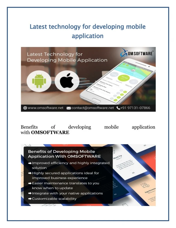 Latest technology for developing mobile application