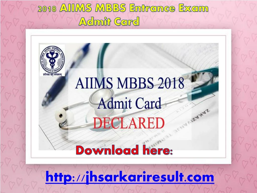 2018 aiims mbbs entrance exam admit card