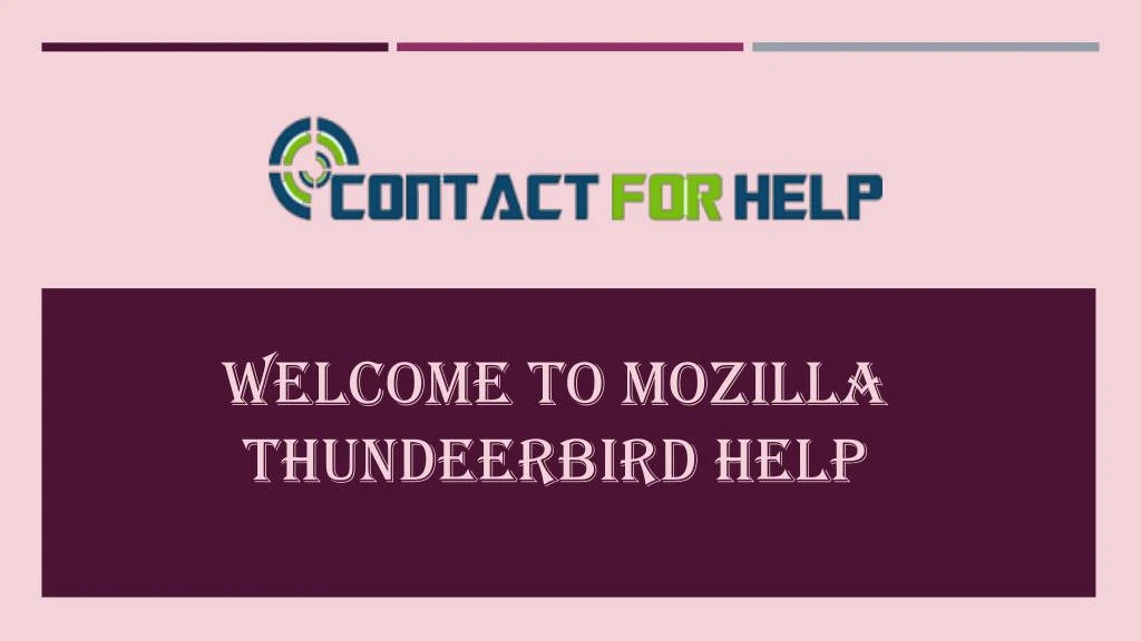 welcome to mozilla thundeerbird help