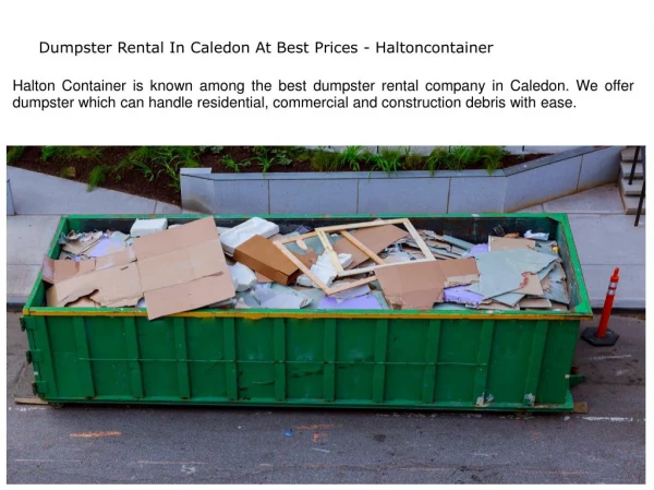 Dumpster Rental In Caledon