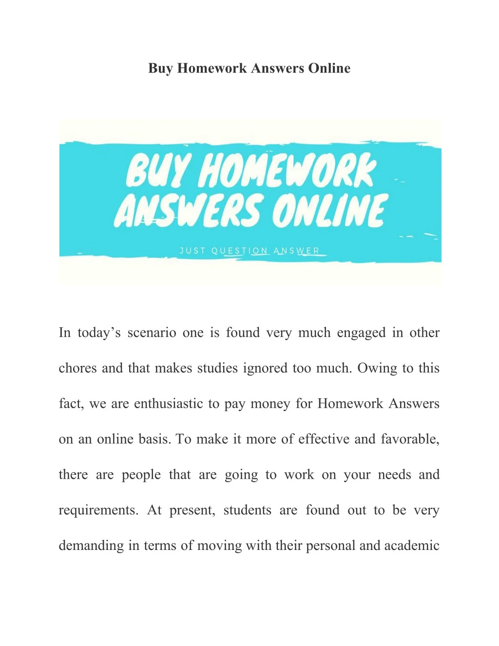 buy homework answers online