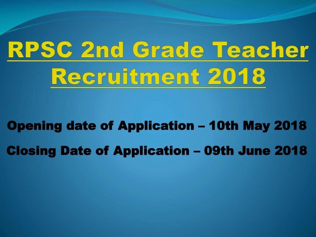 rpsc 2nd grade teacher recruitment 2018