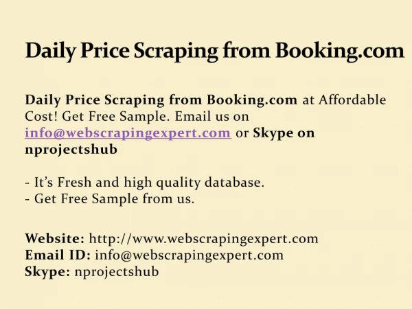 Daily Price Scraping from Booking.com