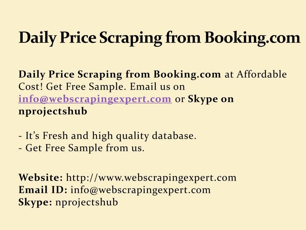 daily price scraping from booking com