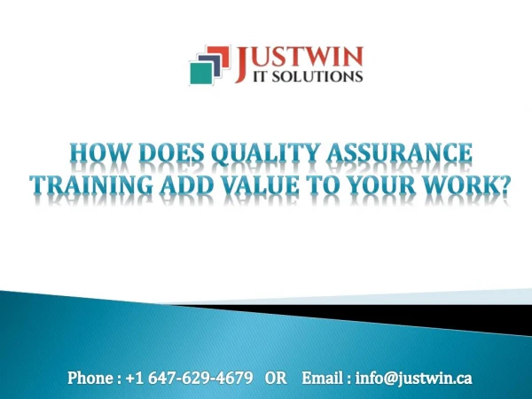 How Does Quality Assurance Training Add Value To Your Work?