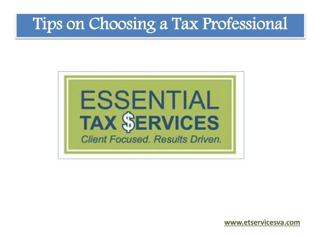 tips on choosing a tax professional