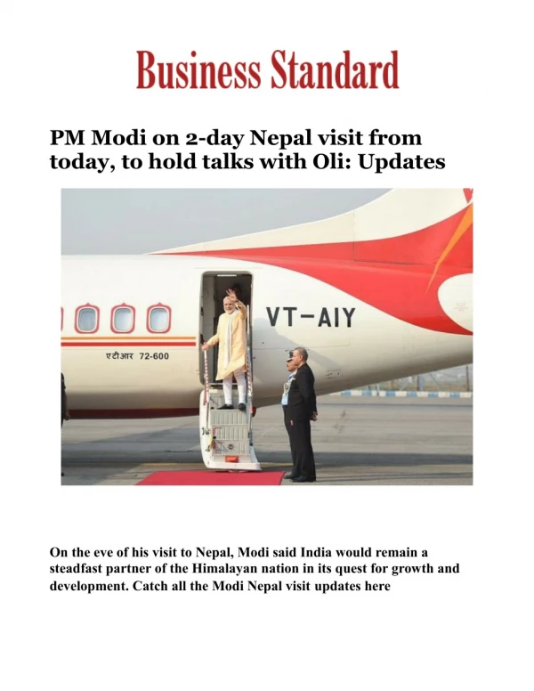PM Modi on 2-day Nepal visit from today, to hold talks with Oli: Updates 