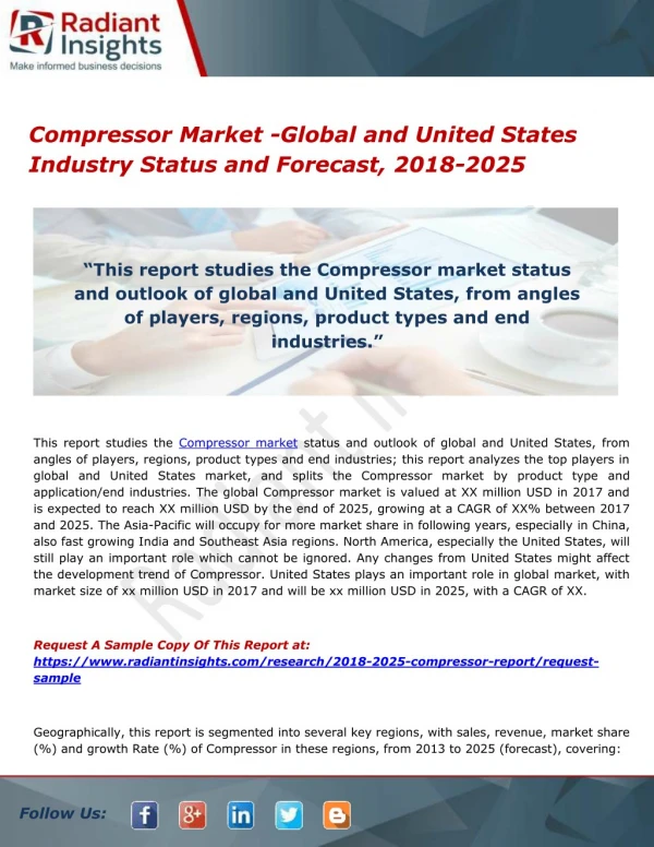 Compressor Market -Global and United States Industry Status and Forecast, 2018-2025