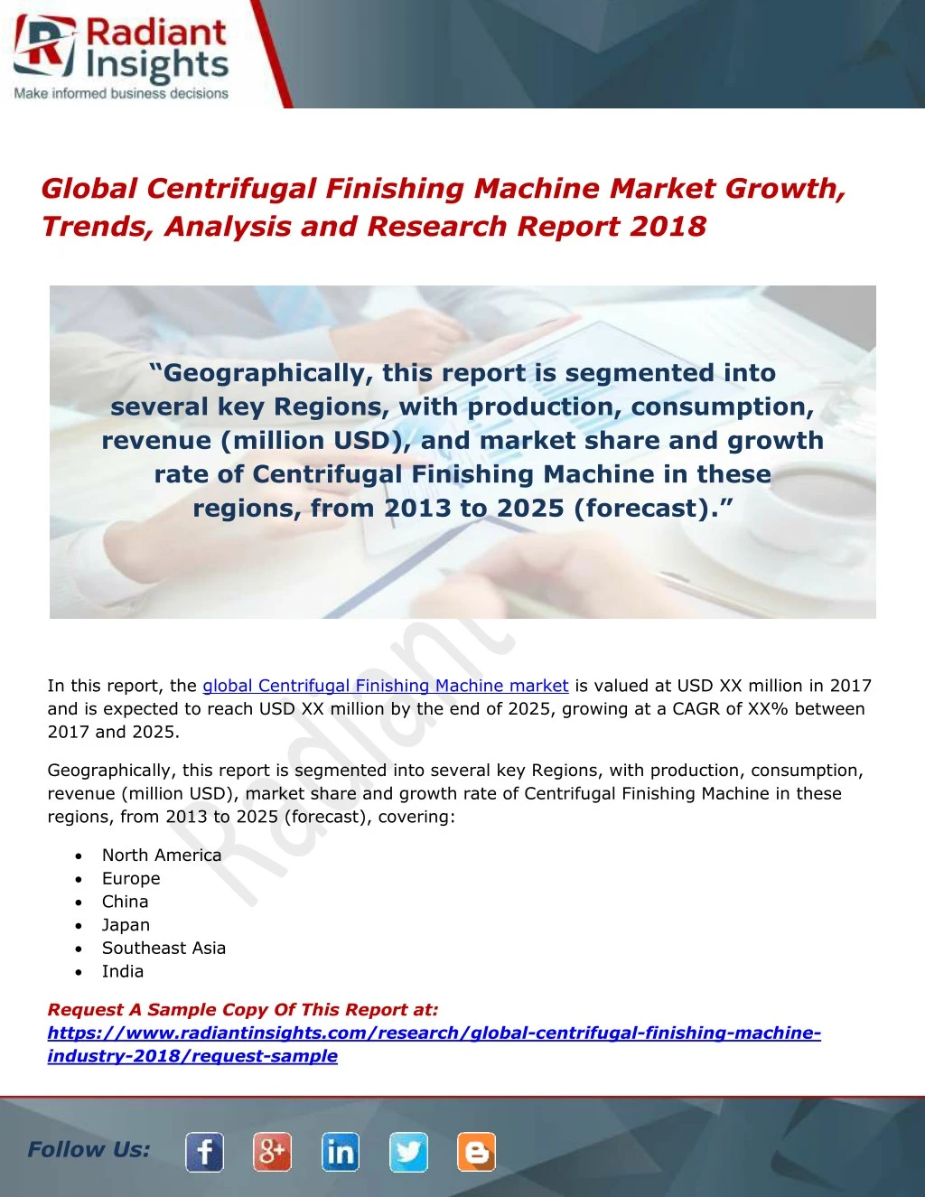 global centrifugal finishing machine market