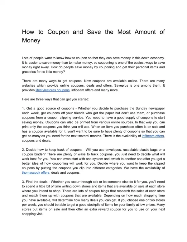 How to Coupon and Save the Most Amount of Money