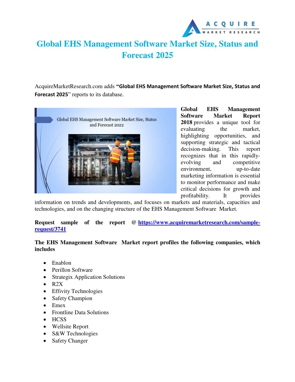 global ehs management software market size status