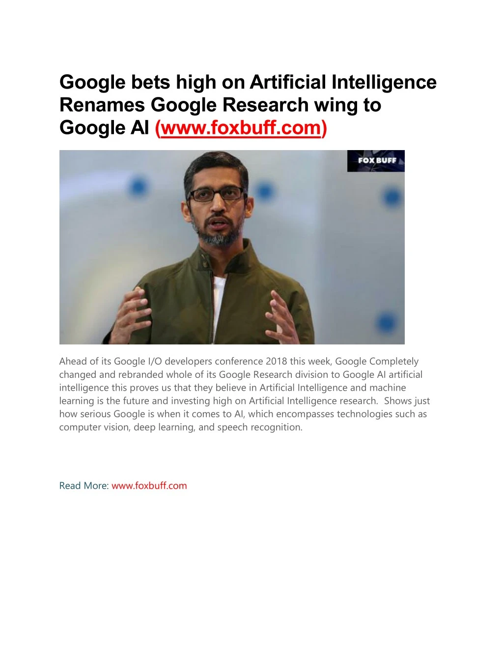 google bets high on artificial intelligence