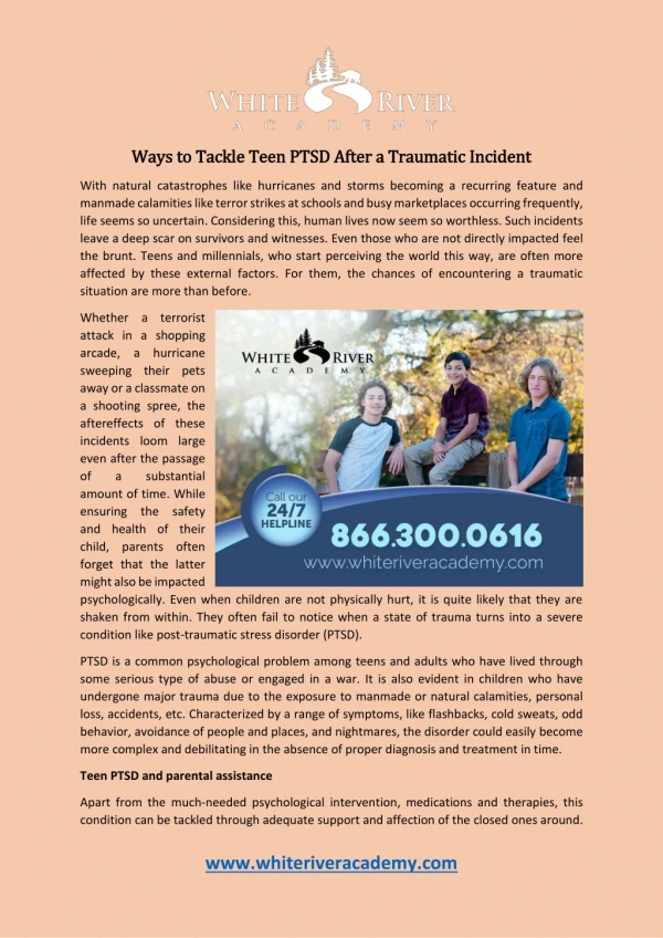 Ways to Tackle Teen PTSD After a Traumatic Incident