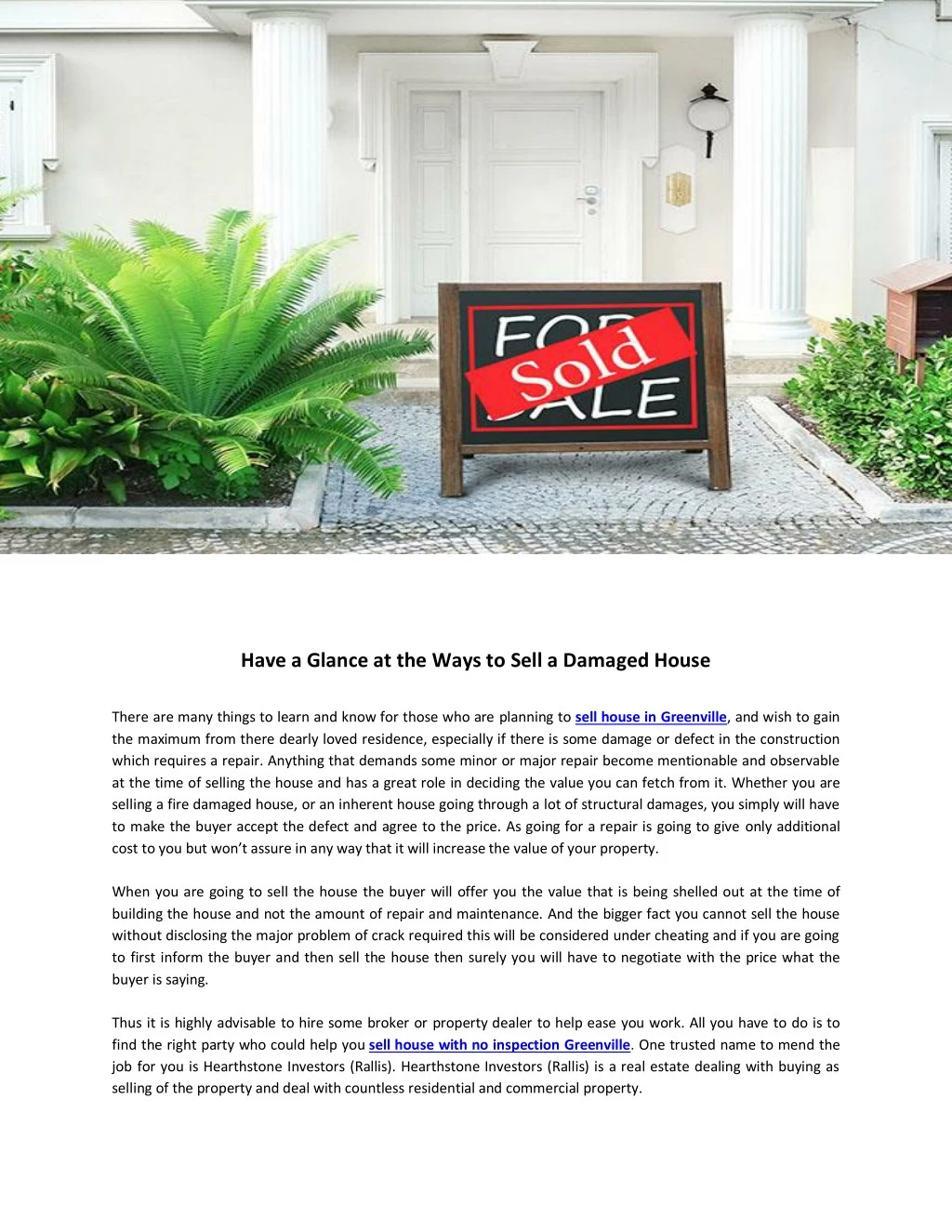 have a glance at the ways to sell a damaged house