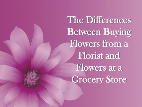The Differences Between Buying Flowers from a Florist and Flowers at a Grocery Store