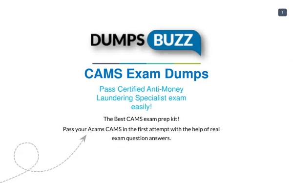 Valid CAMS Exam VCE PDF New Questions