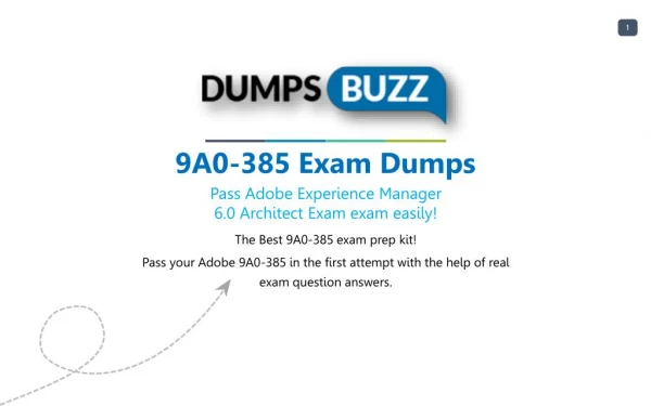 New 9A0-385 VCE exam questions with Free Updates