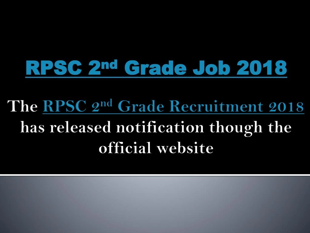 rpsc 2 nd grade job 2018