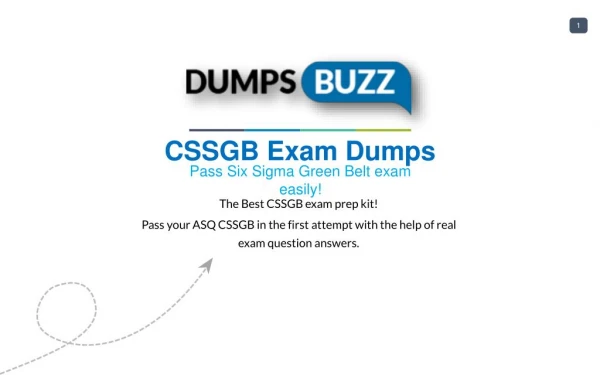 CSSGB Exam Training Material - Get Up-to-date ASQ CSSGB sample questions